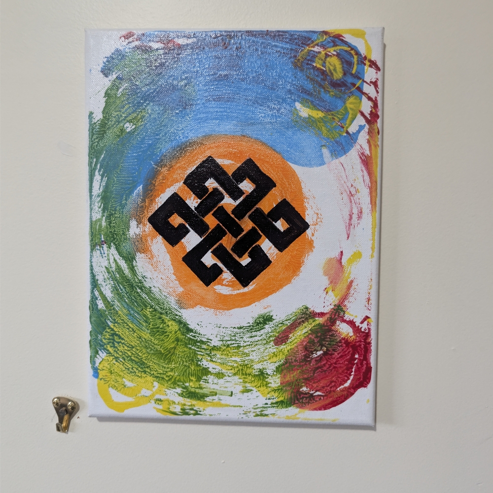 Colorful Abstract Shell Canvas Art - Picture 3 of 4